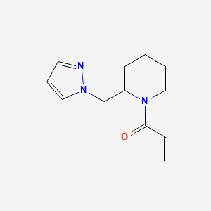 molecular formula C12H17N3O B2451675 1-[2-(Pyrazol-1-ylmethyl)piperidin-1-yl]prop-2-en-1-one CAS No. 2224353-44-8