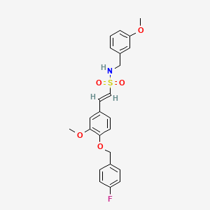 molecular formula C24H24FNO5S B2451706 (E)-2-{4-[(4-fluorophenyl)methoxy]-3-methoxyphenyl}-N-[(3-methoxyphenyl)methyl]ethene-1-sulfonamide CAS No. 339104-63-1