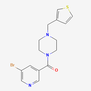 molecular formula C15H16BrN3OS B2451720 1-(5-bromopyridine-3-carbonyl)-4-[(thiophen-3-yl)methyl]piperazine CAS No. 1226436-06-1