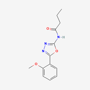 molecular formula C13H15N3O3 B2451733 N-[5-(2-methoxyphenyl)-1,3,4-oxadiazol-2-yl]butanamide CAS No. 941997-58-6