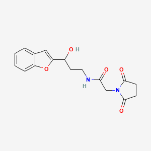 molecular formula C17H18N2O5 B2451803 N-[3-(1-BENZOFURAN-2-YL)-3-HYDROXYPROPYL]-2-(2,5-DIOXOPYRROLIDIN-1-YL)ACETAMIDE CAS No. 1448030-80-5