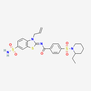 molecular formula C24H28N4O5S3 B2451812 (Z)-N-(3-allyl-6-sulfamoylbenzo[d]thiazol-2(3H)-ylidene)-4-((2-ethylpiperidin-1-yl)sulfonyl)benzamide CAS No. 865180-41-2