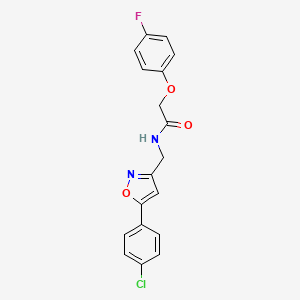 molecular formula C18H14ClFN2O3 B2451813 N-((5-(4-chlorophenyl)isoxazol-3-yl)methyl)-2-(4-fluorophenoxy)acetamide CAS No. 946210-47-5