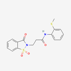 molecular formula C17H16N2O4S2 B2451817 N-[2-(methylsulfanyl)phenyl]-3-(1,1,3-trioxo-2,3-dihydro-1lambda6,2-benzothiazol-2-yl)propanamide CAS No. 899757-34-7