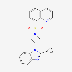 molecular formula C22H20N4O2S B2451825 8-{[3-(2-cyclopropyl-1H-1,3-benzodiazol-1-yl)azetidin-1-yl]sulfonyl}quinoline CAS No. 2380179-19-9