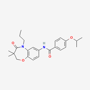 molecular formula C24H30N2O4 B2451842 N-(3,3-dimethyl-4-oxo-5-propyl-2,3,4,5-tetrahydrobenzo[b][1,4]oxazepin-7-yl)-4-isopropoxybenzamide CAS No. 921791-54-0