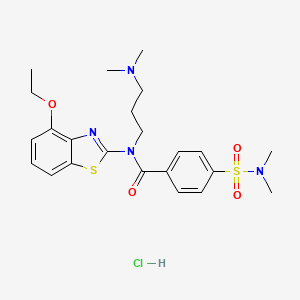 molecular formula C23H31ClN4O4S2 B2451848 N-(3-(dimethylamino)propyl)-4-(N,N-dimethylsulfamoyl)-N-(4-ethoxybenzo[d]thiazol-2-yl)benzamide hydrochloride CAS No. 1217029-51-0