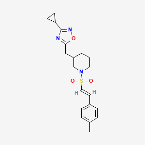 (E)-3-cyclopropyl-5-((1-((4-methylstyryl)sulfonyl)piperidin-3-yl)methyl)-1,2,4-oxadiazole