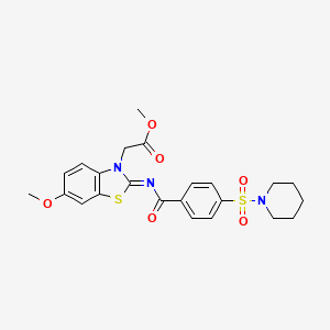 (Z)-methyl 2-(6-methoxy-2-((4-(piperidin-1-ylsulfonyl)benzoyl)imino)benzo[d]thiazol-3(2H)-yl)acetate