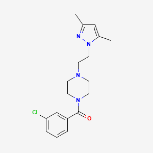 (3-chlorophenyl)(4-(2-(3,5-dimethyl-1H-pyrazol-1-yl)ethyl)piperazin-1-yl)methanone