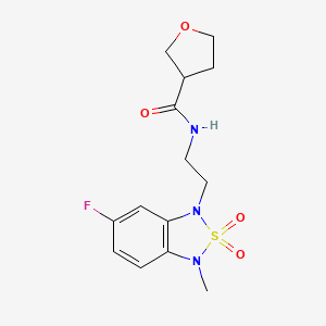molecular formula C14H18FN3O4S B2451874 N-(2-(6-fluoro-3-methyl-2,2-dioxidobenzo[c][1,2,5]thiadiazol-1(3H)-yl)ethyl)tetrahydrofuran-3-carboxamide CAS No. 2034335-63-0