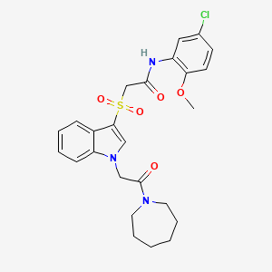 2-((1-(2-(azepan-1-yl)-2-oxoethyl)-1H-indol-3-yl)sulfonyl)-N-(5-chloro-2-methoxyphenyl)acetamide