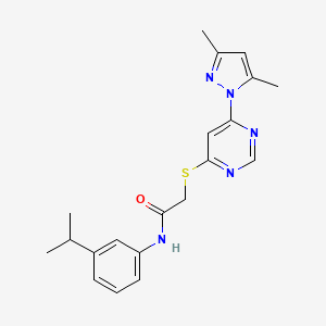 molecular formula C20H23N5OS B2451884 2-((6-(3,5-dimethyl-1H-pyrazol-1-yl)pyrimidin-4-yl)thio)-N-(3-isopropylphenyl)acetamide CAS No. 1251676-85-3