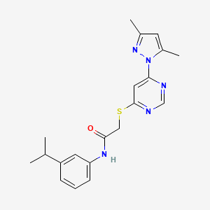2-((6-(3,5-dimethyl-1H-pyrazol-1-yl)pyrimidin-4-yl)thio)-N-(3-isopropylphenyl)acetamide