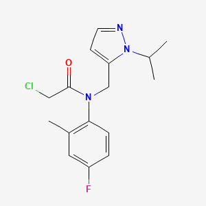 molecular formula C16H19ClFN3O B2451885 2-Chloro-N-(4-fluoro-2-methylphenyl)-N-[(2-propan-2-ylpyrazol-3-yl)methyl]acetamide CAS No. 2411245-44-6