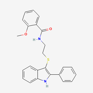 2-methoxy-N-(2-((2-phenyl-1H-indol-3-yl)thio)ethyl)benzamide