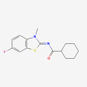 molecular formula C15H17FN2OS B2451903 (E)-N-(6-fluoro-3-methylbenzo[d]thiazol-2(3H)-ylidene)cyclohexanecarboxamide CAS No. 477294-49-8