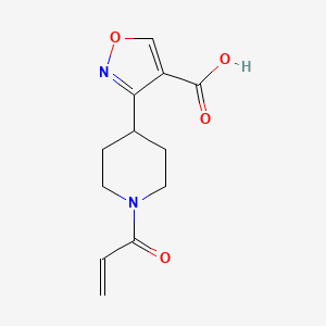 molecular formula C12H14N2O4 B2451912 3-(1-Prop-2-enoylpiperidin-4-yl)-1,2-oxazole-4-carboxylic acid CAS No. 2305415-29-4