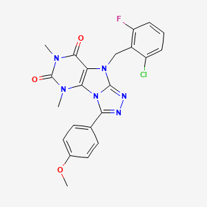 5-[(2-Chloro-6-fluorophenyl)methyl]-8-(4-methoxyphenyl)-1,3-dimethylpurino[8,9-c][1,2,4]triazole-2,4-dione