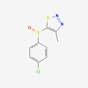 molecular formula C9H7ClN2OS2 B2451915 4-Chlorophenyl 4-methyl-1,2,3-thiadiazol-5-yl sulfoxide CAS No. 282523-01-7