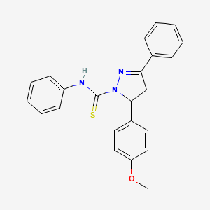 5-(4-methoxyphenyl)-N,3-diphenyl-4,5-dihydro-1H-pyrazole-1-carbothioamide