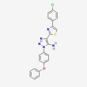 molecular formula C23H16ClN5OS B2451918 4-[4-(4-chlorophenyl)-1,3-thiazol-2-yl]-1-(4-phenoxyphenyl)-1H-1,2,3-triazol-5-amine CAS No. 1207058-58-9