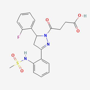 4-(5-(2-fluorophenyl)-3-(2-(methylsulfonamido)phenyl)-4,5-dihydro-1H-pyrazol-1-yl)-4-oxobutanoic acid