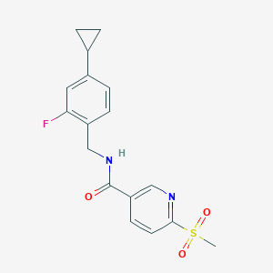 N-[(4-Cyclopropyl-2-fluorophenyl)methyl]-6-methylsulfonylpyridine-3-carboxamide