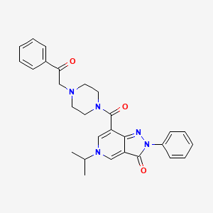 5-isopropyl-7-(4-(2-oxo-2-phenylethyl)piperazine-1-carbonyl)-2-phenyl-2H-pyrazolo[4,3-c]pyridin-3(5H)-one