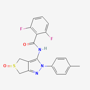 molecular formula C19H15F2N3O2S B2451931 2,6-difluoro-N-[2-(4-methylphenyl)-5-oxo-2H,4H,6H-5lambda4-thieno[3,4-c]pyrazol-3-yl]benzamide CAS No. 1007551-03-2