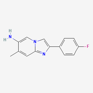 molecular formula C14H12FN3 B2451934 2-(4-Fluoro-phenyl)-7-methyl-imidazo[1,2-a]pyridin-6-ylamine CAS No. 1216184-58-5