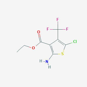 molecular formula C8H7ClF3NO2S B2451937 Ethyl 2-amino-5-chloro-4-(trifluoromethyl)thiophene-3-carboxylate CAS No. 2138348-56-6