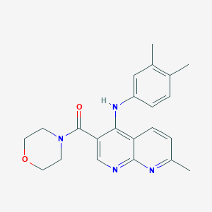 molecular formula C22H24N4O2 B2451938 N-(3,4-dimethylphenyl)-7-methyl-3-(morpholine-4-carbonyl)-1,8-naphthyridin-4-amine CAS No. 1251564-35-8