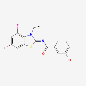 N-(3-ethyl-4,6-difluoro-1,3-benzothiazol-2-ylidene)-3-methoxybenzamide