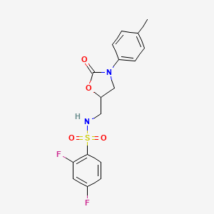 molecular formula C17H16F2N2O4S B2451943 2,4-difluoro-N-((2-oxo-3-(p-tolyl)oxazolidin-5-yl)methyl)benzenesulfonamide CAS No. 954637-69-5