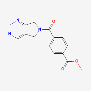 molecular formula C15H13N3O3 B2451948 methyl 4-{5H,6H,7H-pyrrolo[3,4-d]pyrimidine-6-carbonyl}benzoate CAS No. 1448134-62-0