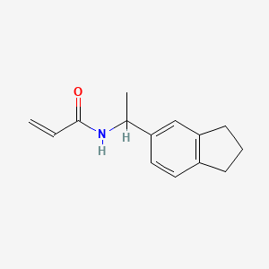 molecular formula C14H17NO B2451949 N-[1-(2,3-Dihydro-1H-inden-5-yl)ethyl]prop-2-enamide CAS No. 2411195-98-5