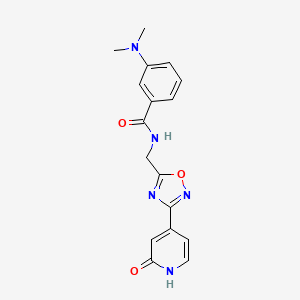 3-(dimethylamino)-N-((3-(2-oxo-1,2-dihydropyridin-4-yl)-1,2,4-oxadiazol-5-yl)methyl)benzamide