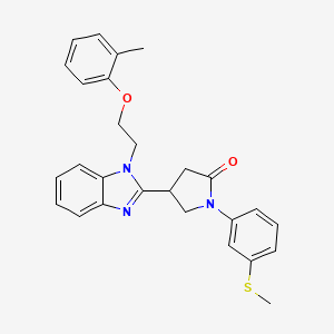 1-(3-(methylthio)phenyl)-4-(1-(2-(o-tolyloxy)ethyl)-1H-benzo[d]imidazol-2-yl)pyrrolidin-2-one
