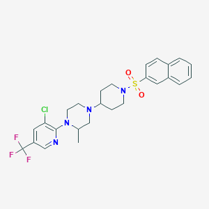 1-[3-Chloro-5-(trifluoromethyl)pyridin-2-yl]-2-methyl-4-[1-(naphthalene-2-sulfonyl)piperidin-4-yl]piperazine