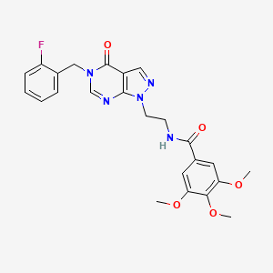 molecular formula C24H24FN5O5 B2451969 N-(2-(5-(2-fluorobenzyl)-4-oxo-4,5-dihydro-1H-pyrazolo[3,4-d]pyrimidin-1-yl)ethyl)-3,4,5-trimethoxybenzamide CAS No. 922009-73-2