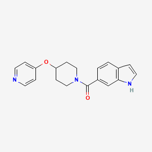 molecular formula C19H19N3O2 B2451971 (1H-indol-6-yl)(4-(pyridin-4-yloxy)piperidin-1-yl)methanone CAS No. 2034576-86-6