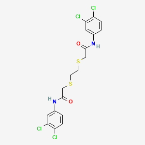 molecular formula C18H16Cl4N2O2S2 B2451980 2-[(2-{[2-(3,4-dichloroanilino)-2-oxoethyl]sulfanyl}ethyl)sulfanyl]-N-(3,4-dichlorophenyl)acetamide CAS No. 303091-45-4