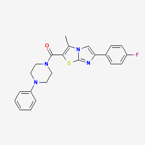 (6-(4-Fluorophenyl)-3-methylimidazo[2,1-b]thiazol-2-yl)(4-phenylpiperazin-1-yl)methanone
