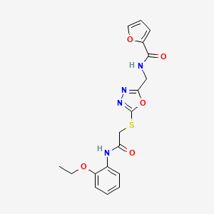 molecular formula C18H18N4O5S B2451987 N-{[5-({[(2-ETHOXYPHENYL)CARBAMOYL]METHYL}SULFANYL)-1,3,4-OXADIAZOL-2-YL]METHYL}FURAN-2-CARBOXAMIDE CAS No. 851862-52-7