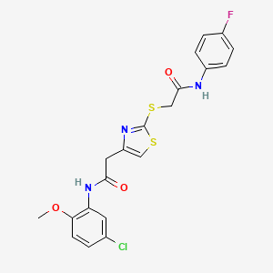 N-(5-chloro-2-methoxyphenyl)-2-(2-((2-((4-fluorophenyl)amino)-2-oxoethyl)thio)thiazol-4-yl)acetamide