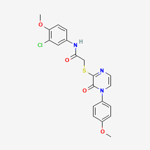 molecular formula C20H18ClN3O4S B2452000 N-(3-chloro-4-methoxyphenyl)-2-{[4-(4-methoxyphenyl)-3-oxo-3,4-dihydropyrazin-2-yl]sulfanyl}acetamide CAS No. 895112-17-1