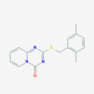 molecular formula C16H15N3OS B2452006 2-{[(2,5-dimethylphenyl)methyl]sulfanyl}-4H-pyrido[1,2-a][1,3,5]triazin-4-one CAS No. 896330-90-8