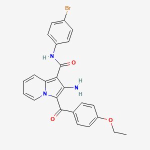 molecular formula C24H20BrN3O3 B2452009 2-amino-N-(4-bromophenyl)-3-(4-ethoxybenzoyl)indolizine-1-carboxamide CAS No. 903314-37-4