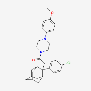molecular formula C29H35ClN2O2 B2452020 2-[2-(4-Chlorophenyl)-2-adamantyl]-1-[4-(4-methoxyphenyl)piperazin-1-yl]ethanone CAS No. 400085-05-4